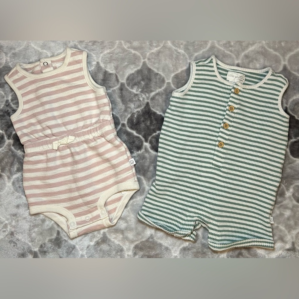 Little Planet by Carter's Baby Girls Sleeveless Bodysuit Bundle- Size 6M